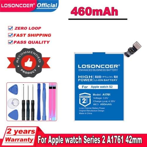 LOSONCOER 460mAh A1761 Battery For Apple watch Series 1 Series 2 38mm 42mm Real Capacity Series1 Series2 Battery+Tracking Number