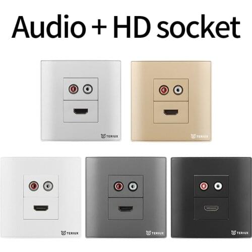 Teriux 86 type audio socket PC Wall socket built-in HD socket universal electrical outlet