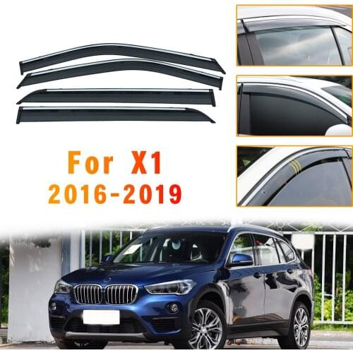 Car Sunny Visor For BMW X1 2016 2017 2018 Smoke Car Window Visor Sun Rain Guard Wind Sunny Visor Deflectors Accessories 4PC