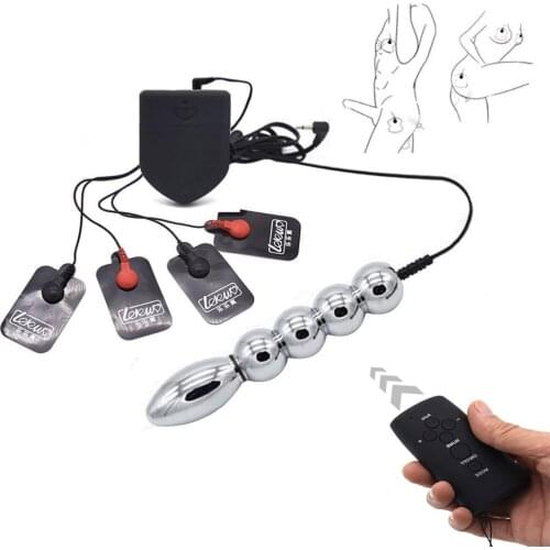 Wireless Remote Control Electro Shock Anal Butt Plug Nipple Pads Breast Body Massage,Electric Stimulate Sex Toys For Couples
