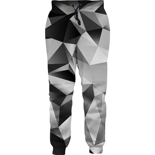 PLstar Cosmos Brand Trousers Graphic Black White Diamond 3D Printed Men Joggers Pants Streetwear Cool Unisex Casual Sweatpants