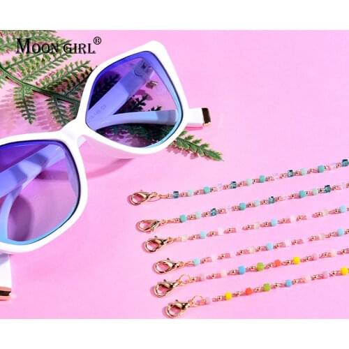 Color Square Metal Sunglasses Glasses Chain For Womens Strap Hang Spectacle Cord Holder Lanyards Luxury Summer Fashion