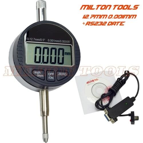 0-12.7mm 0.001mm digital dial indicator with output datalink Micron electronic indicator with RS232 (9holes) data output
