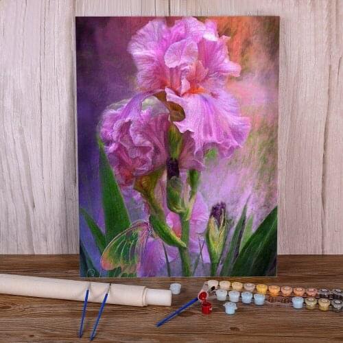 Flowers DIY Painting By Numbers Complete Kit Oil Paints 40*50 Canvas Painting Home Decor For Children For Drawing Wholesale