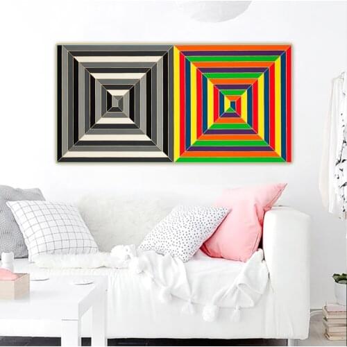 Frank Stella《Untitled.(1966)》Minimalism Canvas Oil Painting Art Poster Picture Wall Hanging Decorations Home Living Room Decor
