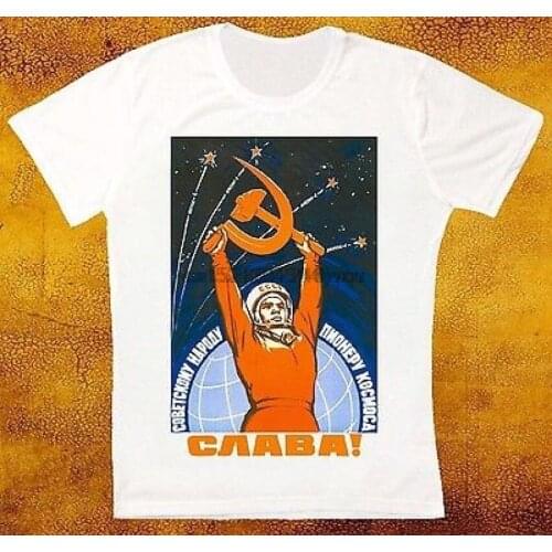 Soviet Space Astronaut Propaganda Valentina Tereshkova Retro T Shirt Women Tshirt