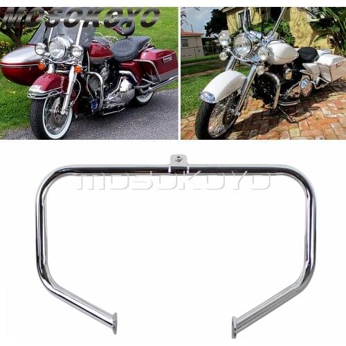 Chrome Highway Engine Guard 32mm Tube Crash Bar Bumper for Harley Touring Road King Street Glide FLHX FLHR FLHT 1997-2008