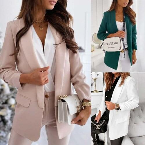 Women Fashion Long Sleeve Cardigan Casual Suit Jacket Spring Female Top Autumn Professional Wear Korean Coat
