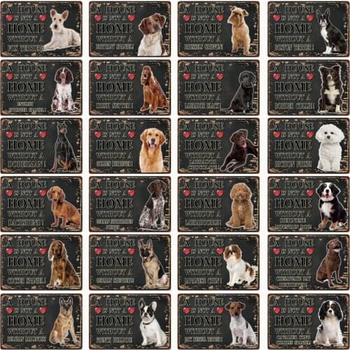 [ Kelly66 ] Pets Dog A Home Doberman Golden Labrador Metal Sign Tin Poster Home Decor Bar Wall Art Painting 20*30 CM Size Dy92