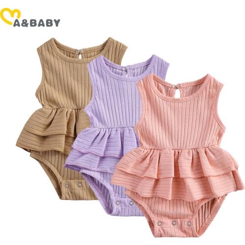 Ma&Baby 0-24M Summer Infant Newborn Baby Girl Ruffles Romper Sleeveless Jumpsuit Toddler Girl Clothes Costumes Sunsuit