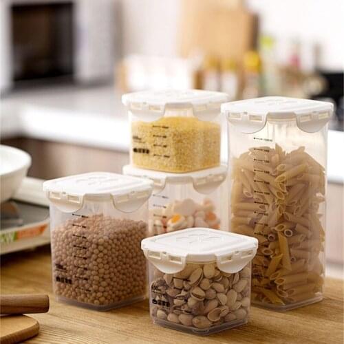Kitchen Storage Box Sealing Food Storage Container Preservation Plastic Transparent Coarse Cereals Grains Fresh Pot Container