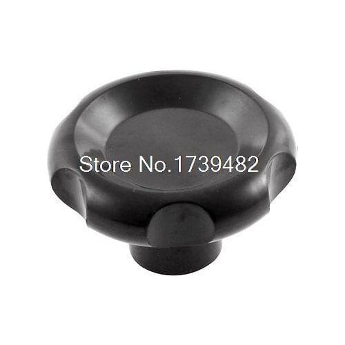 M12 Female Thread 70mm Head Dia Screw On Clamping Knob Grip Black