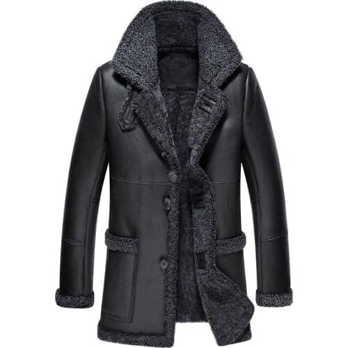 Mens Leather Jacket Natural Wool Fur Liner Coat Winter Jacket Men Genuine Sheepskin Luxury Warm Jackets 5xl Veste Homme MY1641