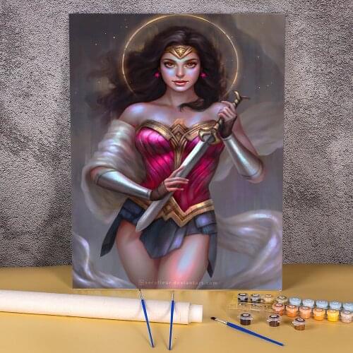 Cartoon Girl Woman Coloring By Numbers Painting Complete Kit Oil Paints 50*70 Oil Painting Decorative Paintings Handiwork