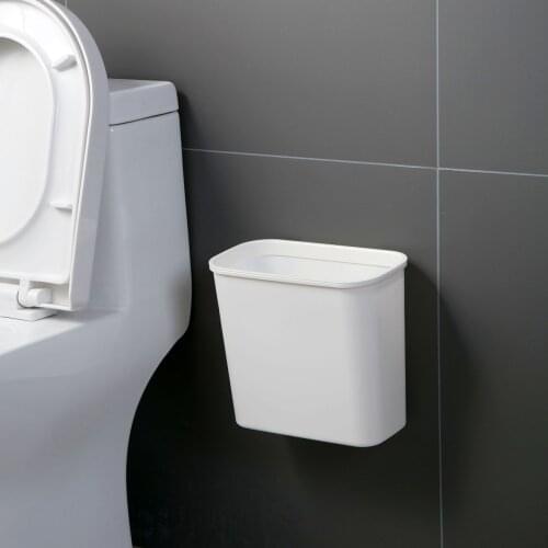 Wall can be freely attached to the wall trash can bathroom free punching hanging storage bucket desktop home