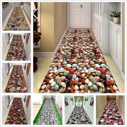 3D Pebbles Corridor Rug Soft Flannel Kitchen Balcony Bedroom Rugs Door Mat Decor Bedside Area Rug Carpets for Home Living Room