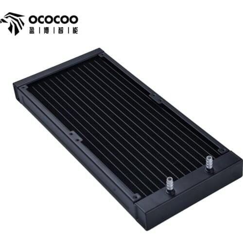 OCOCOO AS280 Pure Aluminum Water Cooler Radiators 27mmThickness Standard Water Cooling Radiators 14 Waterway Design Threads G1/4