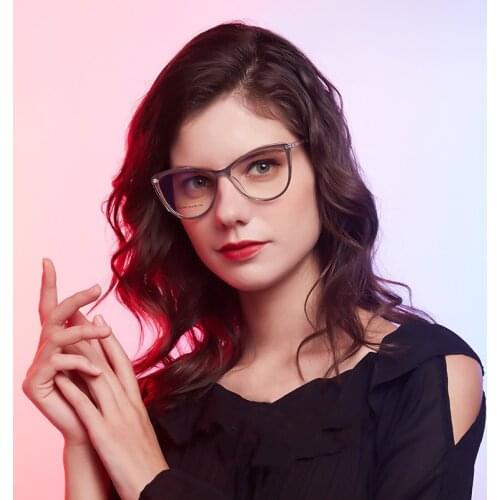 New European And American Glasses Frame Female Cat Eye Anti-Blue Light Myopia Prescription TR Glasses Frame High Quality TR7001