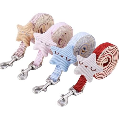 Copetsla Dog Harness Leash Collar Set Adjustable Cartoon Star Dog Harness for Small Medium Pets Cat Collar Leash Outdoor Walking