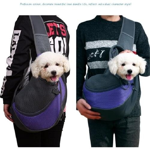 Pet Puppy Carrier Outdoor Travel Dog Shoulder Bag Mesh Oxford Single Comfort Sling Handbag Tote Pouch Small Dogs Cat Bag S/L