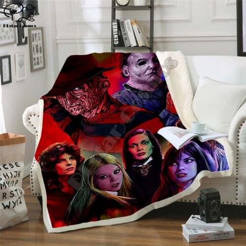 Plstar Cosmos Halloween horror movie Scream Team Zombie brid Blanket 3D print Sherpa Blanket on Bed Home Textiles style-1