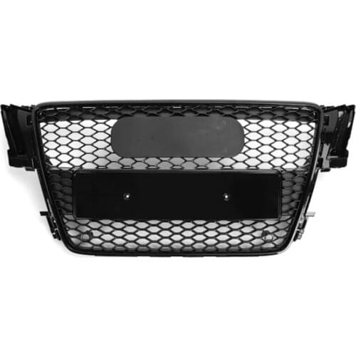 For RS5 Style Front Sport Hex Mesh Honeycomb Hood Grill Gloss Black for Audi A5/S5 B8 2008 2009 2010 2011