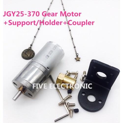 JGA25-370 DC GEAR MOTOR Set, coupler+holder/support+DC MOTOR, use for Intelligent car/ DIY models