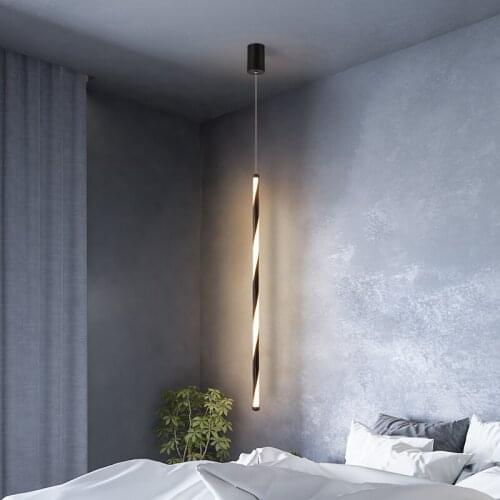Modern Long Tube Pendant Lights Hanging Study Room Kitchen Living Room Light Length Adjustable Home Dining Room Lighting Lights
