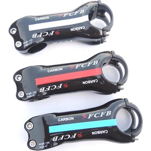 Special new FCFB FW superlight carbon stem road mountain bike stem 70/80/90/100/110/120/130mm red sliver blue free shipping