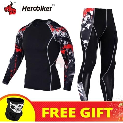 JACK CORDEE Men Motorcycle Jacket+Pants Quick Dry Sport Suit Running T-shirt Set Summer Breathable Tight Long Tops & Pants M-3XL