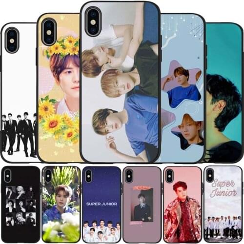 Super junior black Silicone Phone Case For iPhone 12 XR XS Max 5 5S SE 2020 6 6S 7 8 PLUS X 11Pro Max 11 Cover