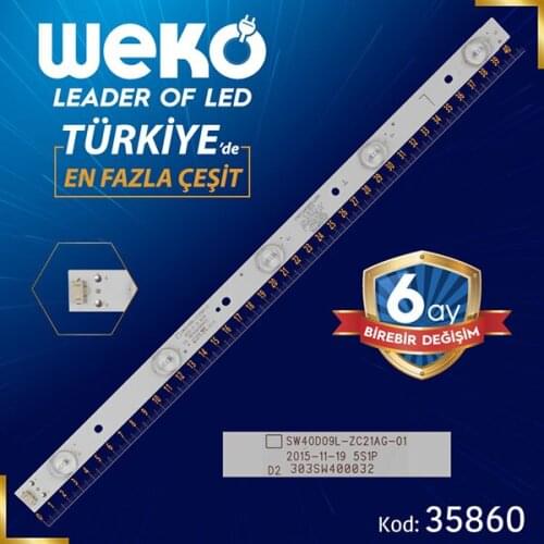 SW40D09L-ZC21AG-01 - 5 S1P - 303 SW400032 - L TYPE - 40.8 CM 5 LED- (WK-1322)