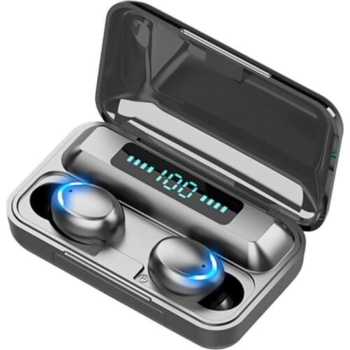 Tws 5.0 F9 Earphone Buetooth Headphone Waterproof Power Display 2 in 1 8000mah Earbuds with Power Bank