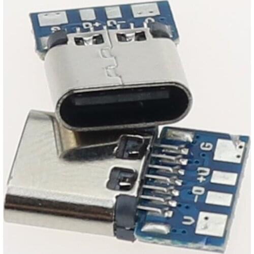 USB 3.1 Type C Female Connector Jack Dock 14 Pin Female Socket Port receptacle Through Holes PCB USB-C USB power charging dock