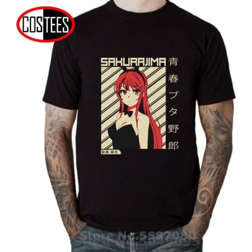Japanese Manga Mai Sakurajima Rascal Does Not Dream Of Bunny Girl T shirt men Ahegao Sempai Anime T-shirt Waifu materials tshirt