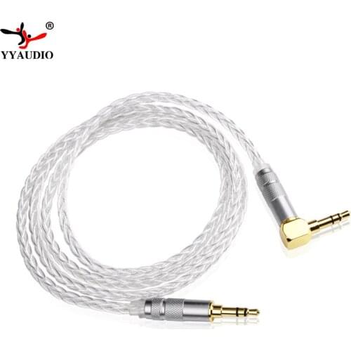YYAUDIO Y-8 Hifi 3.5mm AUX Cable High Quality 7N OCC Siver-plated 3.5mm Male to 3.5mm Male Audio Cable