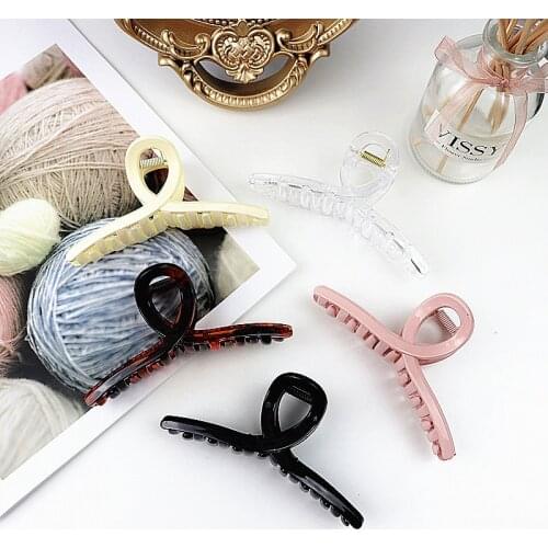 1Pcs Korean Hair Accessories New Morandi Color Intersect Large Hair Claws For Women Girls Fashion Crab Hair Tins Clamps Clips