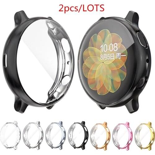 2PCS Screen Protector + Case for Samsung Galaxy Watch Active 2 40mm 44mm bumper Protector HD Full Cover Screen Protection Coque