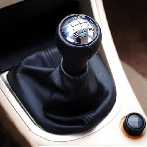 BBQ@FUKA Car Gear Shift Gaiter Boot Cover Shell Trim PU Leather For Peugeot 307 2001-2008 Black Car-styling Accessories