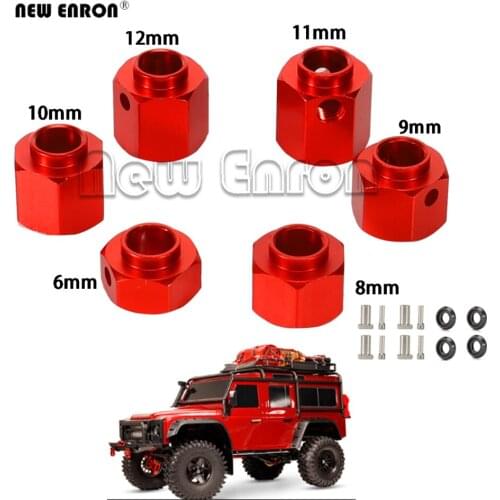 1/10 4Pc Alloy 12mm Adapter Wheel Hex Hub 6/8/9/10/11/12mm Thickness for RC Crawler Car Part Axial SCX10 Traxxas TRX4 Tamiya MST