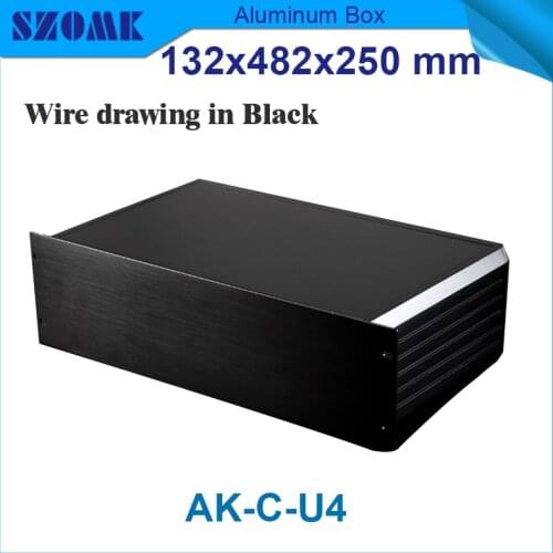 1 piece 3 U chassis rack mount chassis aluminum project box aluminum enclosure 132(H)x482(W)x250(L) mm