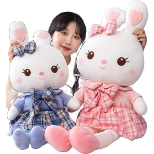 1pc 55-115cm Cute Rabbit Wear Cloth With Dress Plush Toy Stuffed Soft Animal Dolls Ballet Rabbit for Baby Kids Birthday Gifts