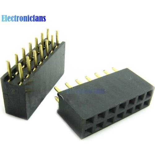 10PCS 2X7 Pin 14P 2.54mm Double Row Female Straight Header Pitch Socket Strip