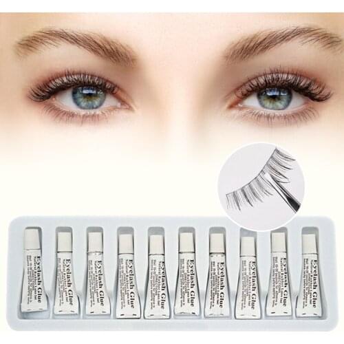 10Pcs/set Professional Eyelash Glue Clear-white Waterproof False Eye Lashes Extension Adhesive Glue Cosmetic Tools TSLM1
