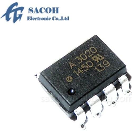 10PCS/lot New OriginaI HCPL-3020 A3020 HCPL-3020-500E or HCPL-3020V A3020V or HCPL-3030 A3030 SOP-8 IGBT Gate Drive Optocouple