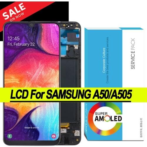 100% Original 6.4'' AMOLED Display for Samsung Galaxy A50 2019 SM-A505F/DS A505F A505FD A505A Full LCD Touch Screen Repair Parts