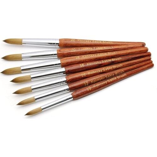 2021 Kolinsky Acrylic Nail Brush Pen Wooden Nails Brush For Salon Nail Art Manicure Tool Size 8/10/12/14/16/18/20/22/24