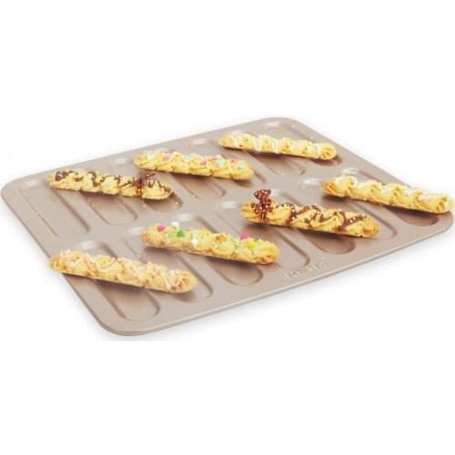 2021 New Arrival Glod Cooking Tools Non Stick Lightning Eclair Mould Easy To Clean Cookie Moulds Kitchen Tools