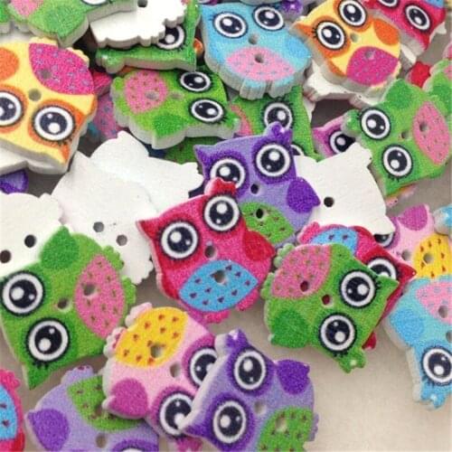 30/50/100pcs Mix Baby Owl Birds Carton Buttons Kid' Baby Sewing Craft Lots 17MM WB312