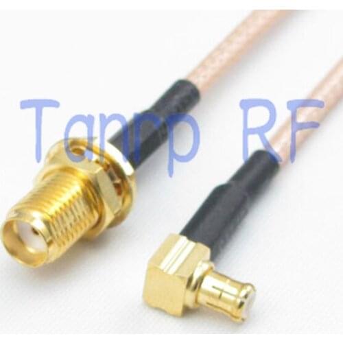 6in SMA female jack to MCX male right angle RF adapter connector 15CM Pigtail coaxial jumper cable RG316 extension cord